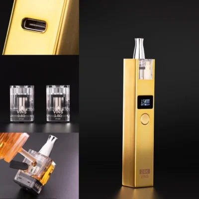 VINS 24K 小金條 / 18K 小銀磚 Pod Kit Review-小菸註油主機 奢華金屬小巧